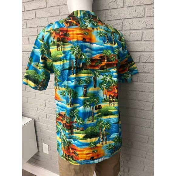 RJC Men Multi Color Short Sleeve Hawaiian Shirt Size L - Picture 2 of 9